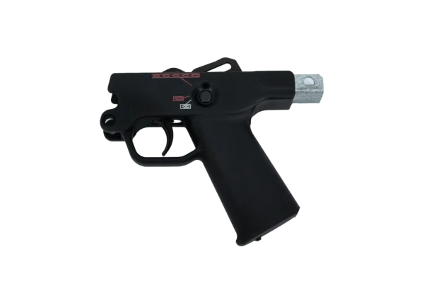 War Hammer Armaments MP5 Super Safe polymer lower housing for shelf-pattern receivers, left side view showing Super Safe pictogram selector markings and reinforced Kevlar carbon-fiber construction